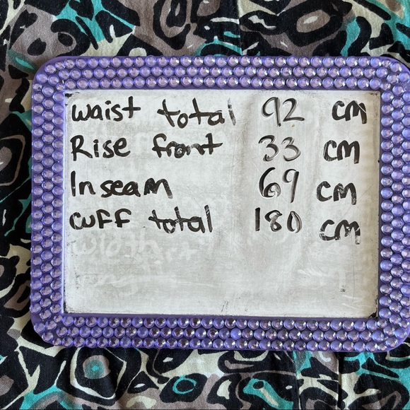 Flared Oversized Pants Bottoms with Button Closure Tassles Drawstring Waistband - Picture 8 of 8